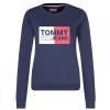  Bluza Tommy Jeans damska duże logo granatowa bawełniana